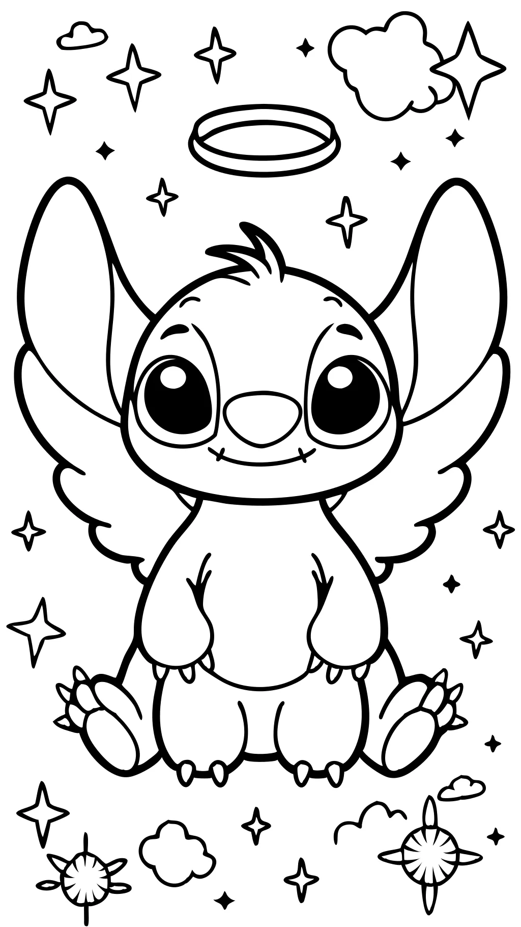 stitch angel coloring pages